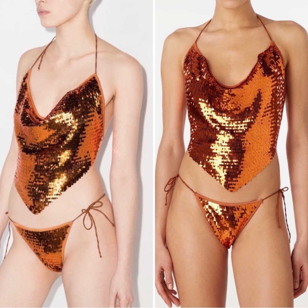 OSÉREE Sequin Bandana Two-Piece Swimsuit